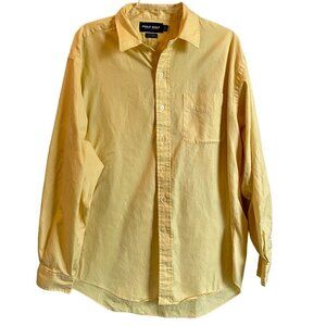 Ralph Lauren Polo Golf Yellow Long Sleeve Cotton Button Up Shirt Men's Large